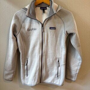 Patagonia Womens Gray Full-Zip Fleece Hoodie Jacket Size M With Logo